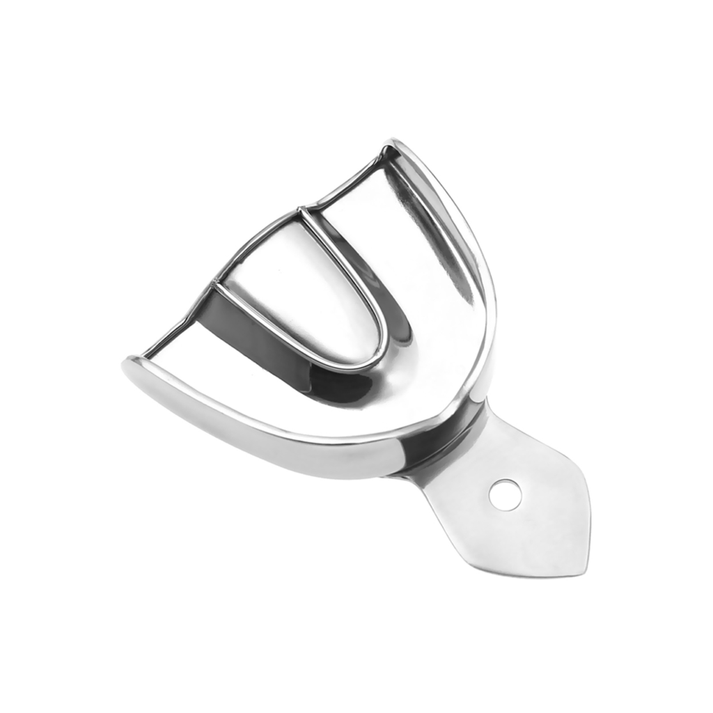 Paslanmaz Çelik Düz / Deliksiz Üst Çene Ölçü Kaşığı (Üst Çene Solid - Süper Ekstra Büyük Boy / XX-Large - U0)