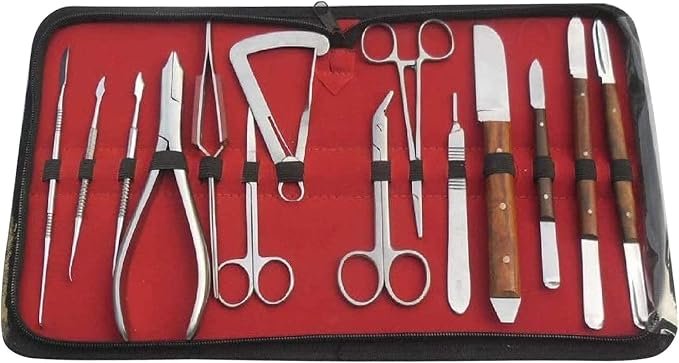 14 Parça Profesyonel Dental Laboratuvar ve Protez Alet Seti (Cüzdanlı Modelaj ve Cerrahi / Laboratuvar Seti)