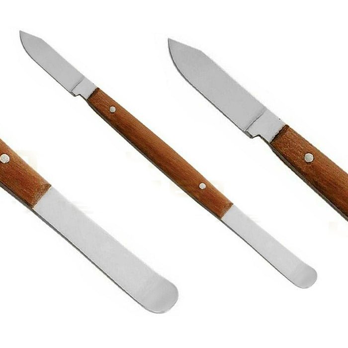 Ahşap Saplı Çift Taraflı Dental Mum Bıçağı ve Modelaj Spatülü (Küçük Boy / Small Wax Knife)